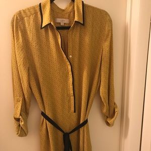 LOFT Yellow Shirtdress
